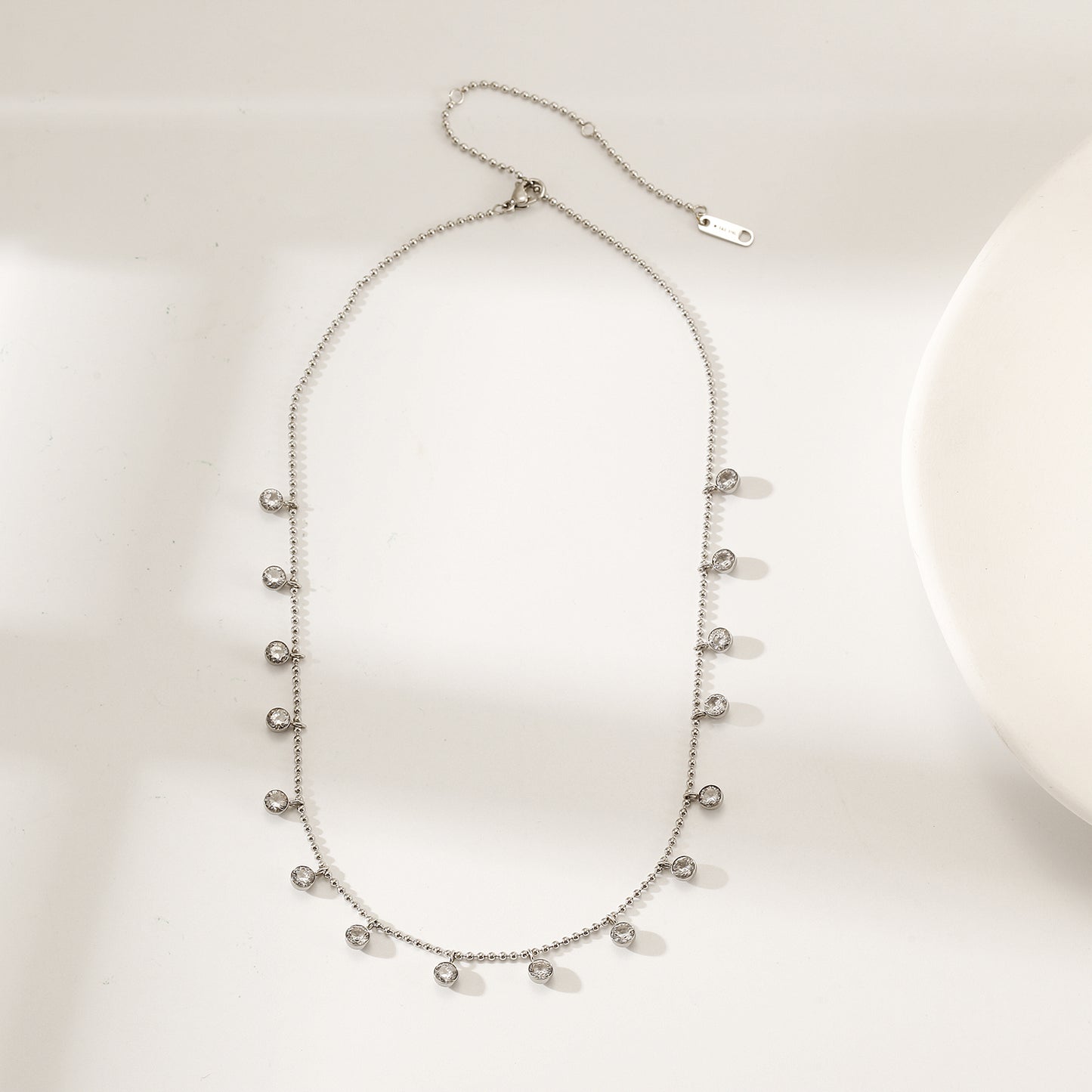 Zircon inlaid necklace-NSSN739ST