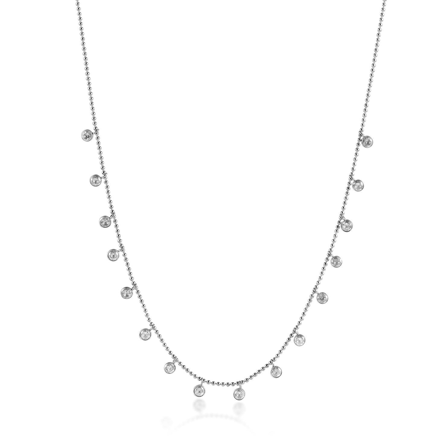 Zircon inlaid necklace-NSSN739ST