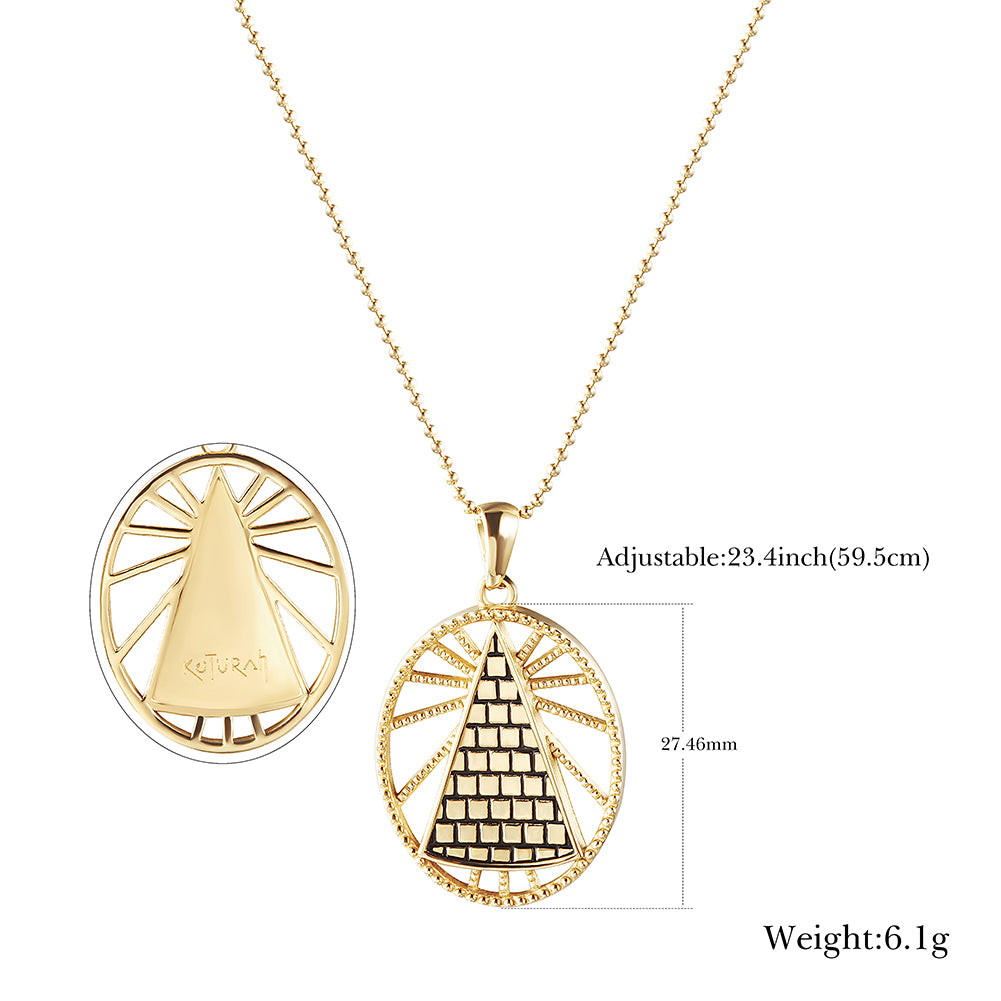 Triangular hollow creative necklace-NSSN755STGC