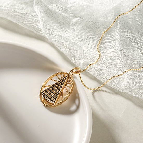Triangular hollow creative necklace-NSSN755STGC