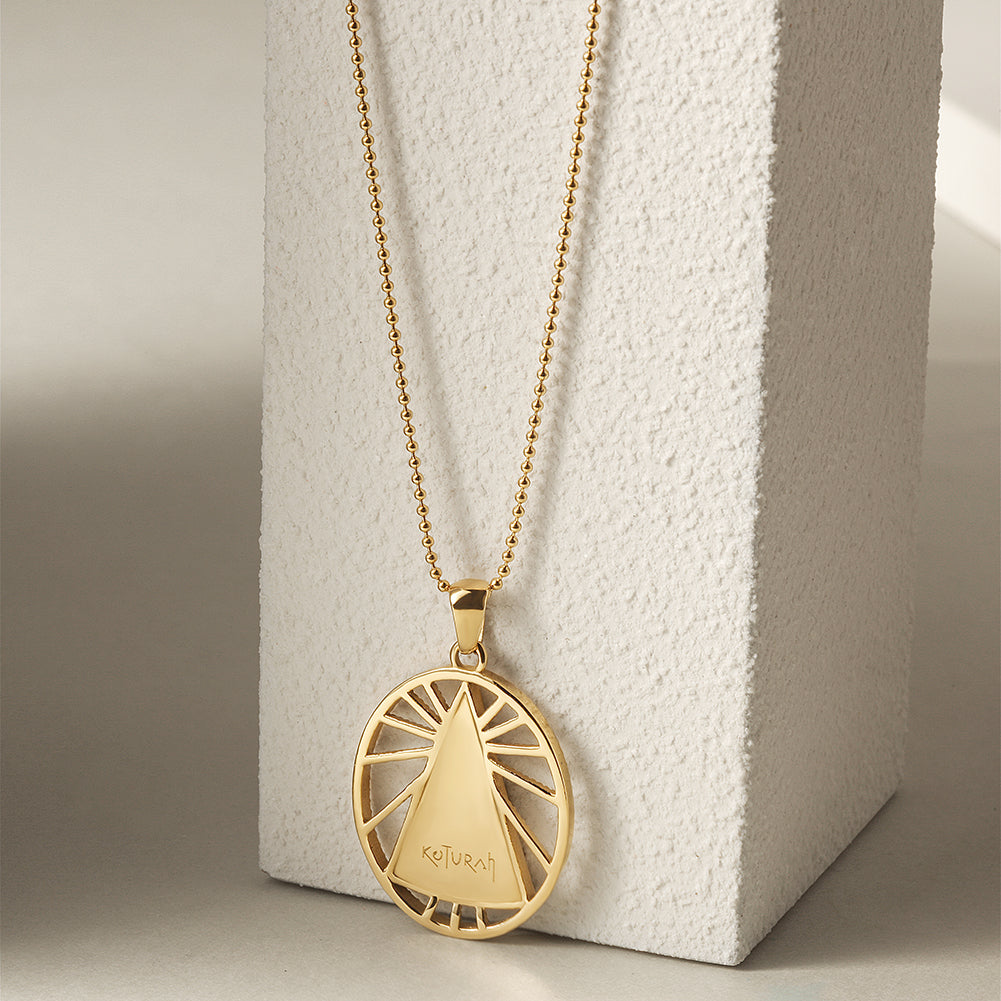 Triangular hollow creative necklace-NSSN755STGC