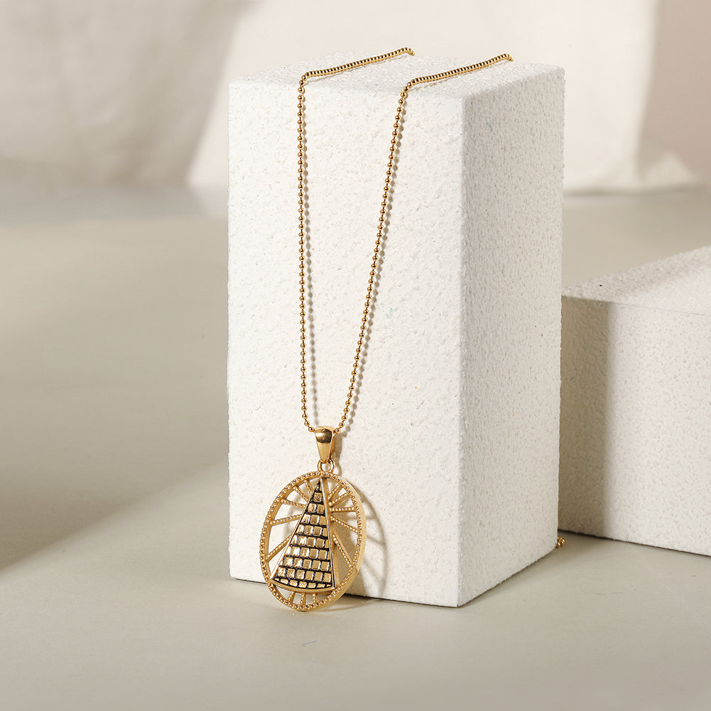 Triangular hollow creative necklace-NSSN755STGC