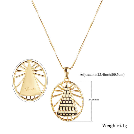 Triangular hollow creative necklace-NSSN755STGC