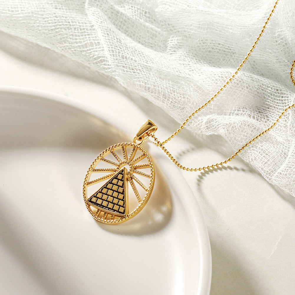 Triangular hollow creative necklace-NSSN756STGC