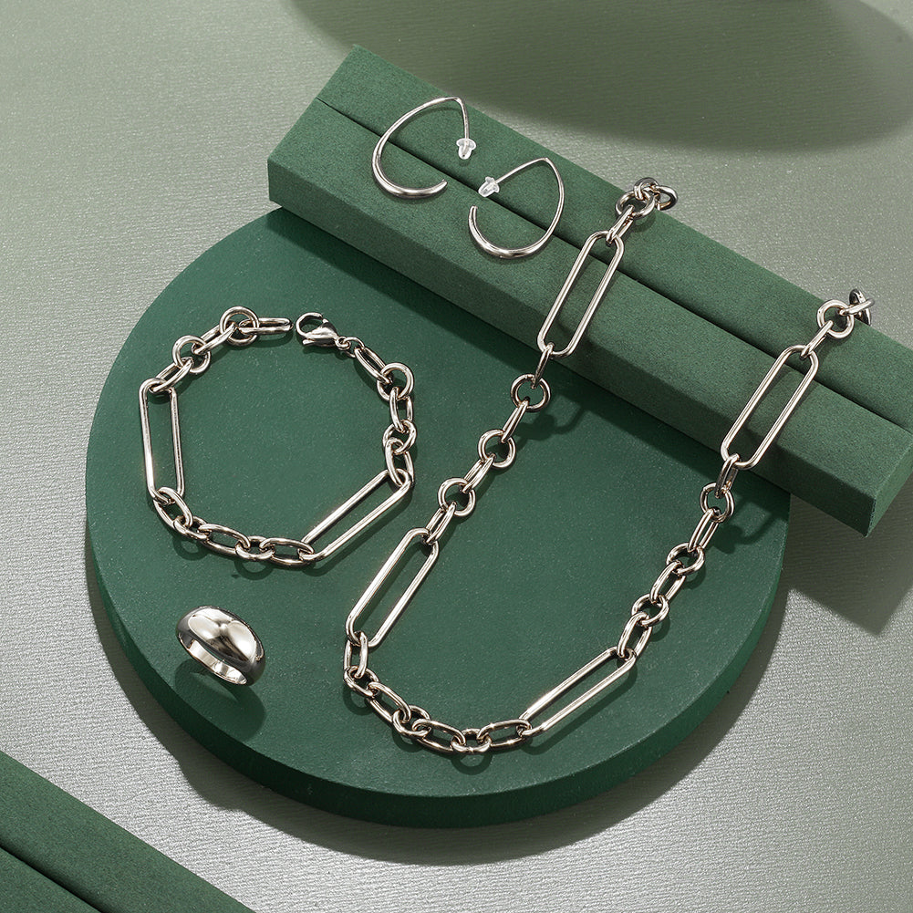 Stainless steel buckle necklace-NSSN769STWG