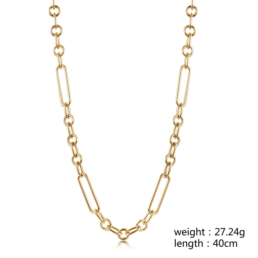 Stainless steel buckle necklace-NSSN769ST