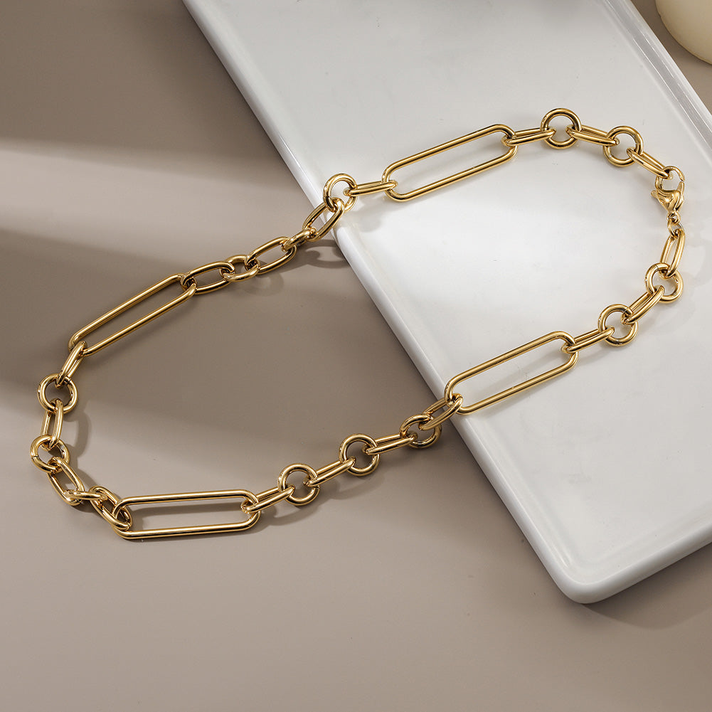 Stainless steel buckle necklace-NSSN769ST