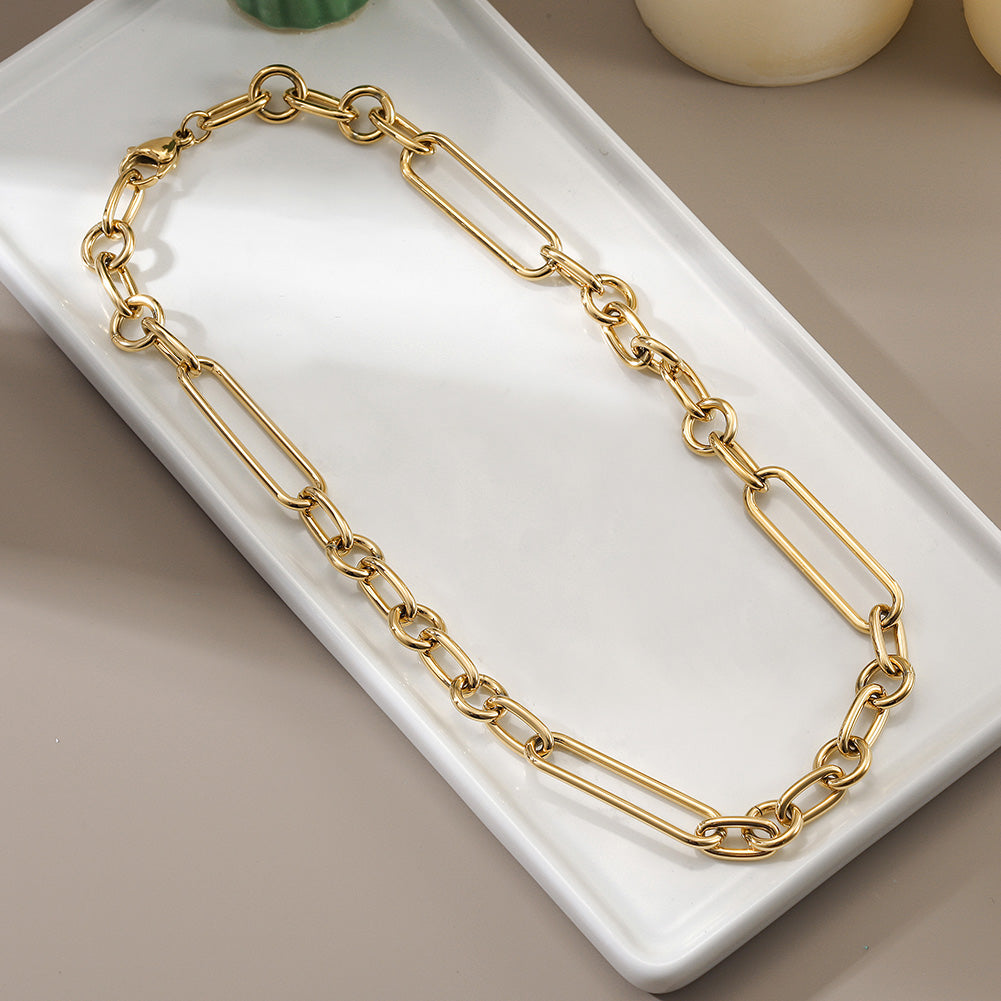 Stainless steel buckle necklace-NSSN769ST