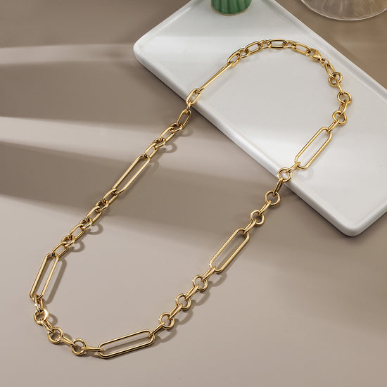 Stainless steel buckle necklace-NSSN769ST