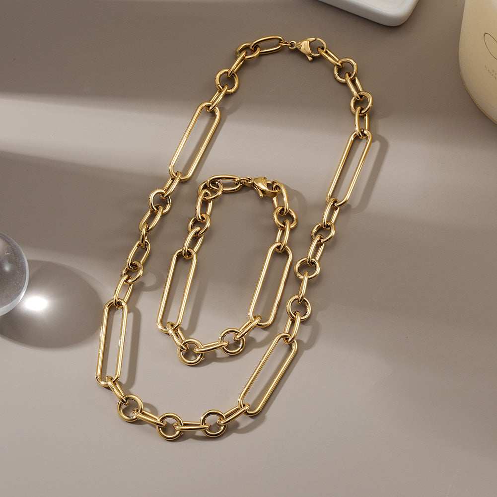 Stainless steel buckle necklace-NSSN769ST