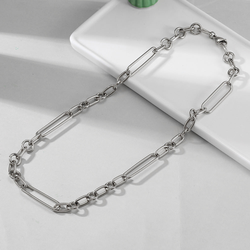 Stainless steel buckle necklace-NSSN769STWG