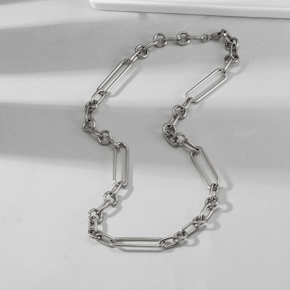 Stainless steel buckle necklace-NSSN769STWG