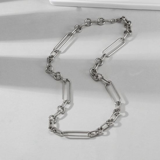 Stainless steel buckle necklace-NSSN769STWG