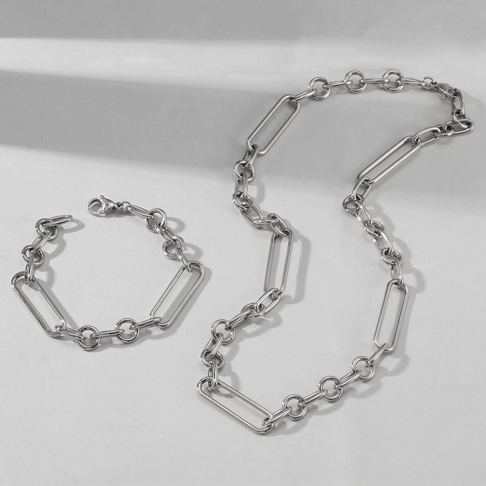 Stainless steel buckle necklace-NSSN769STWG