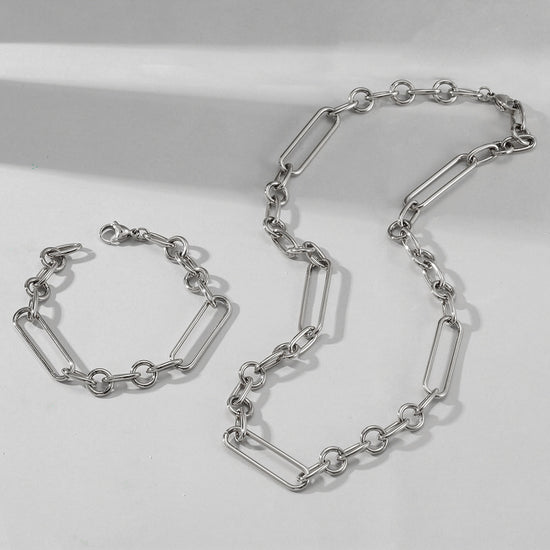 Stainless steel buckle necklace-NSSN769STWG