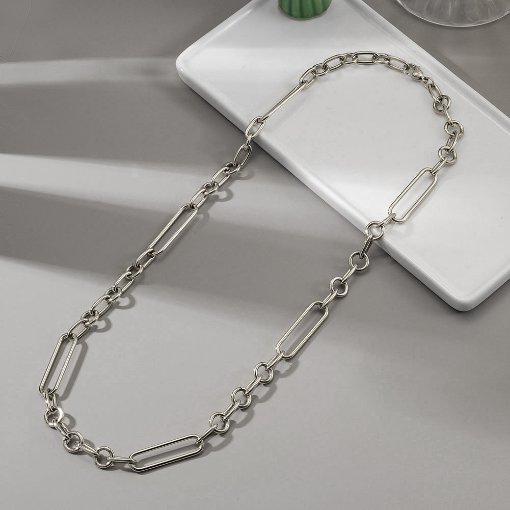 Stainless steel buckle necklace-NSSN769STWG