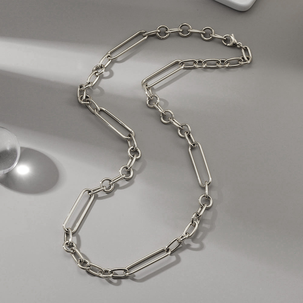 Stainless steel buckle necklace-NSSN769STWG
