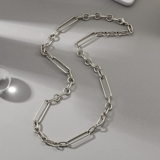 Stainless steel buckle necklace-NSSN769STWG