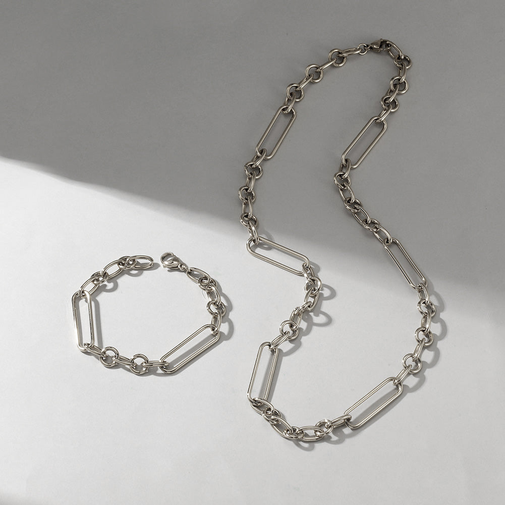 Stainless steel buckle necklace-NSSN769STWG