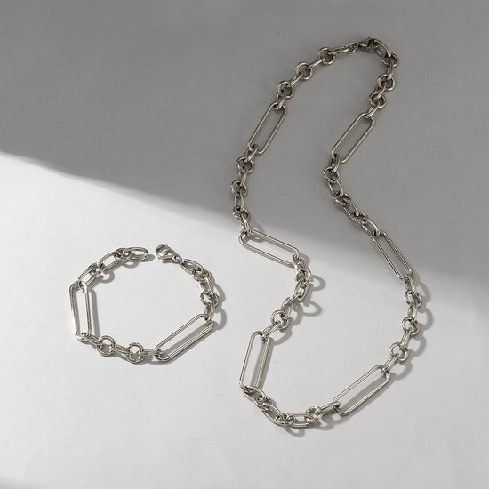 Stainless steel buckle necklace-NSSN769STWG