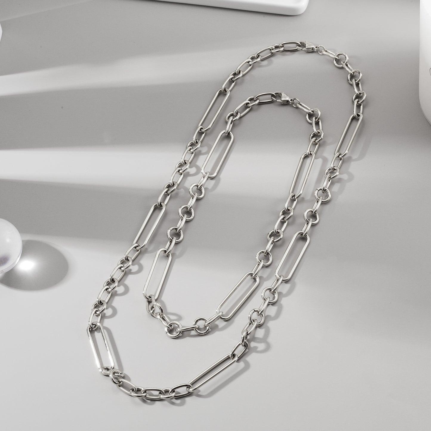 Stainless steel buckle necklace-NSSN769STWG