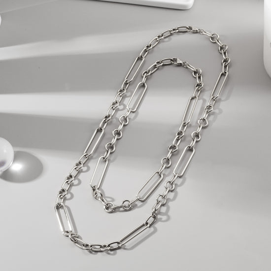 Stainless steel buckle necklace-NSSN769STWG