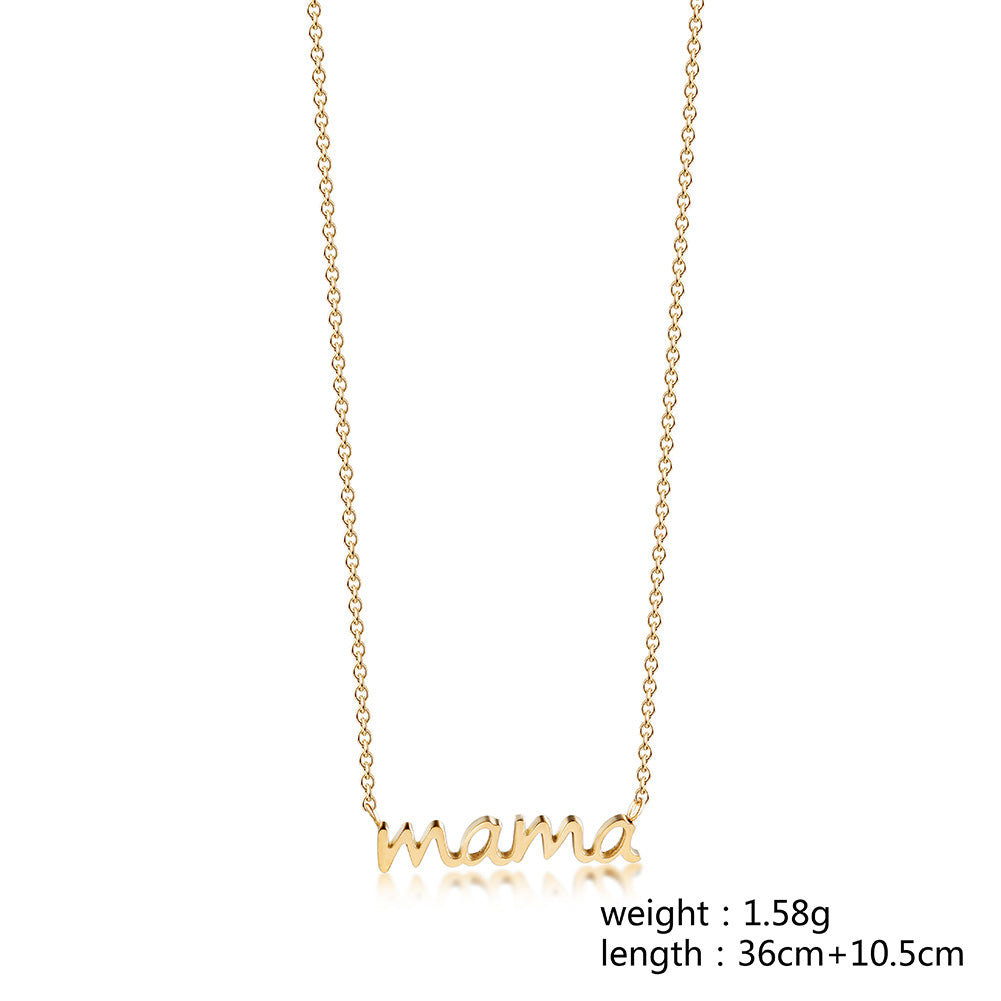 Stainless steel letter necklace-NSSN771ST