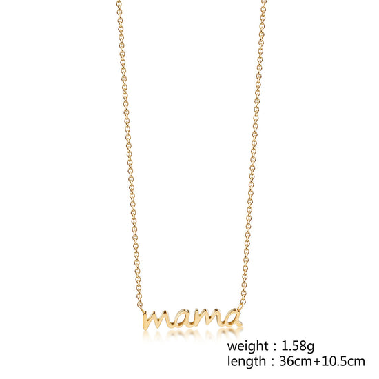 Stainless steel letter necklace-NSSN771ST