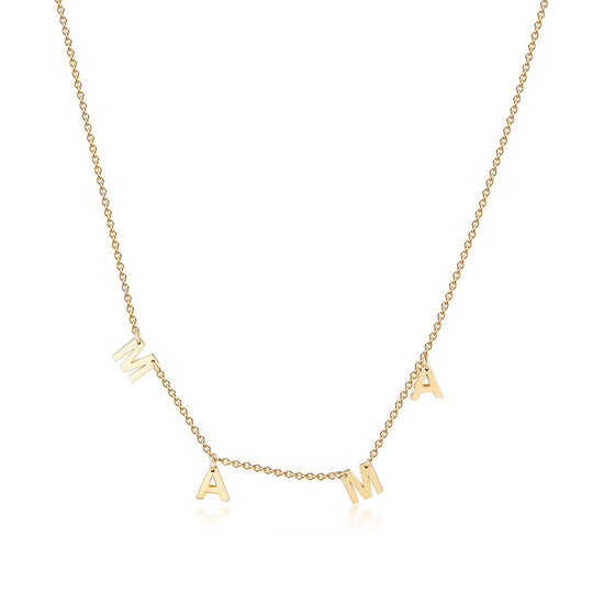 Stainless steel letter MAMA necklace-NSSN772ST