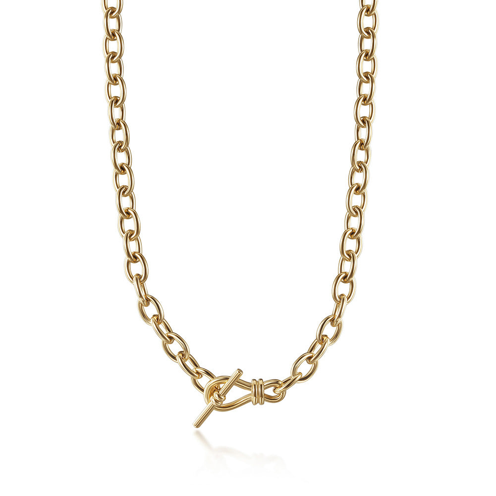 Stainless steel gold necklace-NSSN774STGC