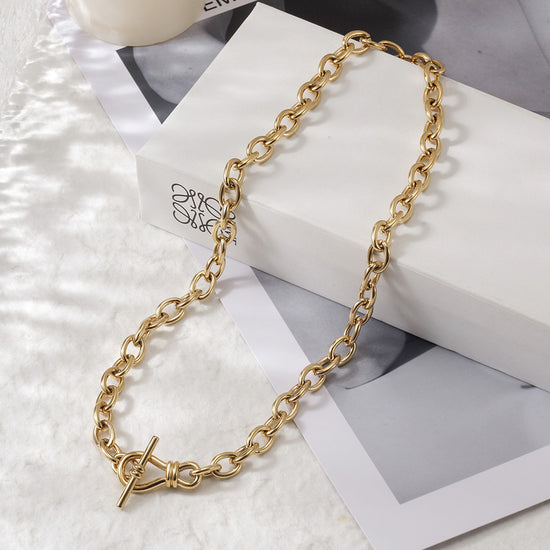 Stainless steel gold necklace-NSSN774STGC
