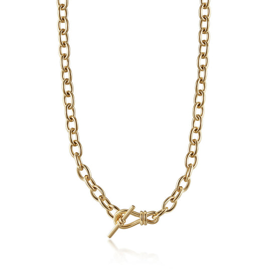 Stainless steel gold necklace-NSSN774STGC