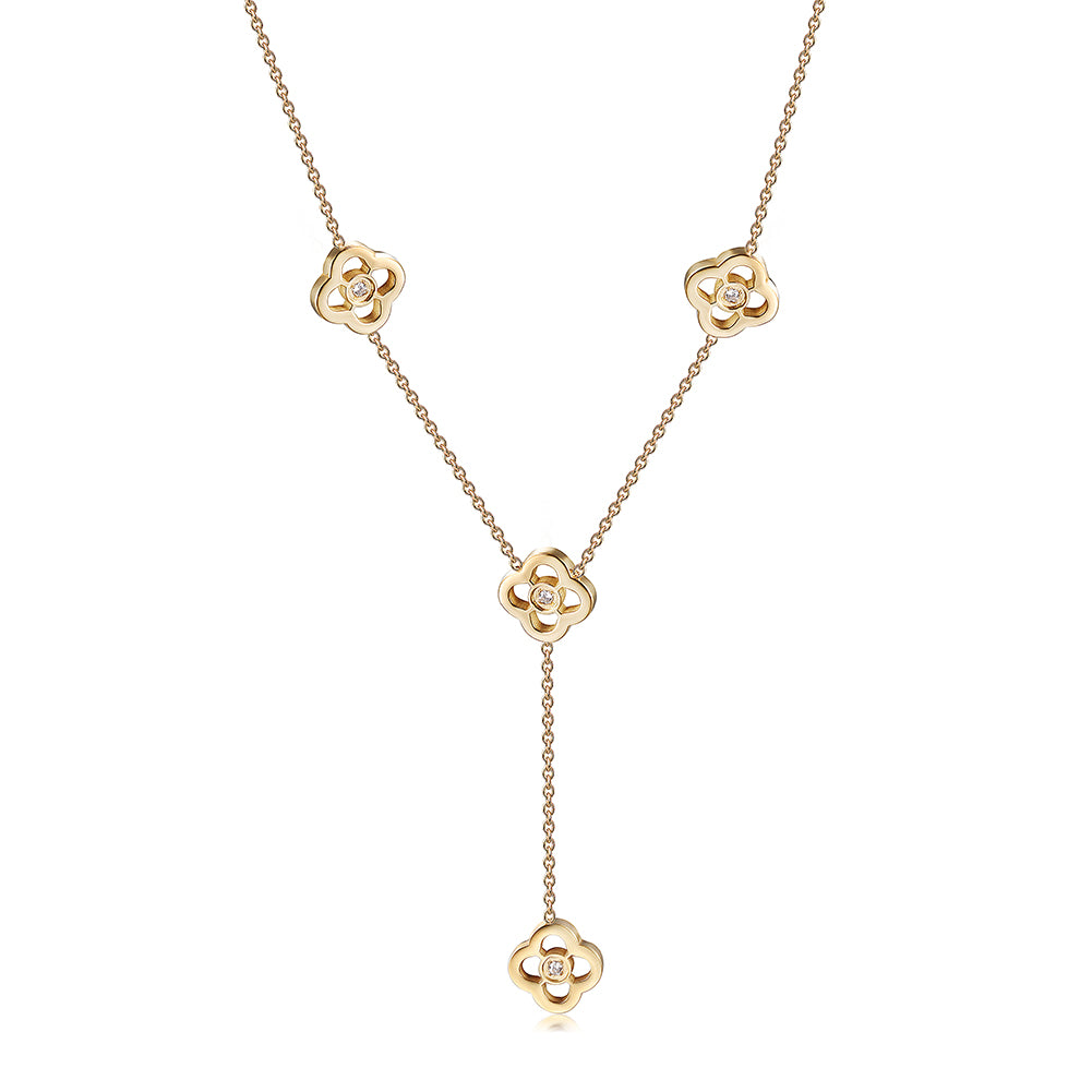 Hollow flower necklace-NSSN782ST