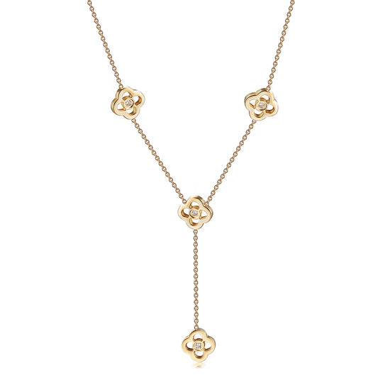 Hollow flower necklace-NSSN782ST