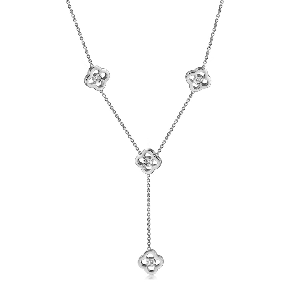 Hollow flower necklace-NSSN782ST