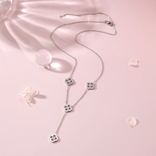 Hollow flower necklace-NSSN782ST