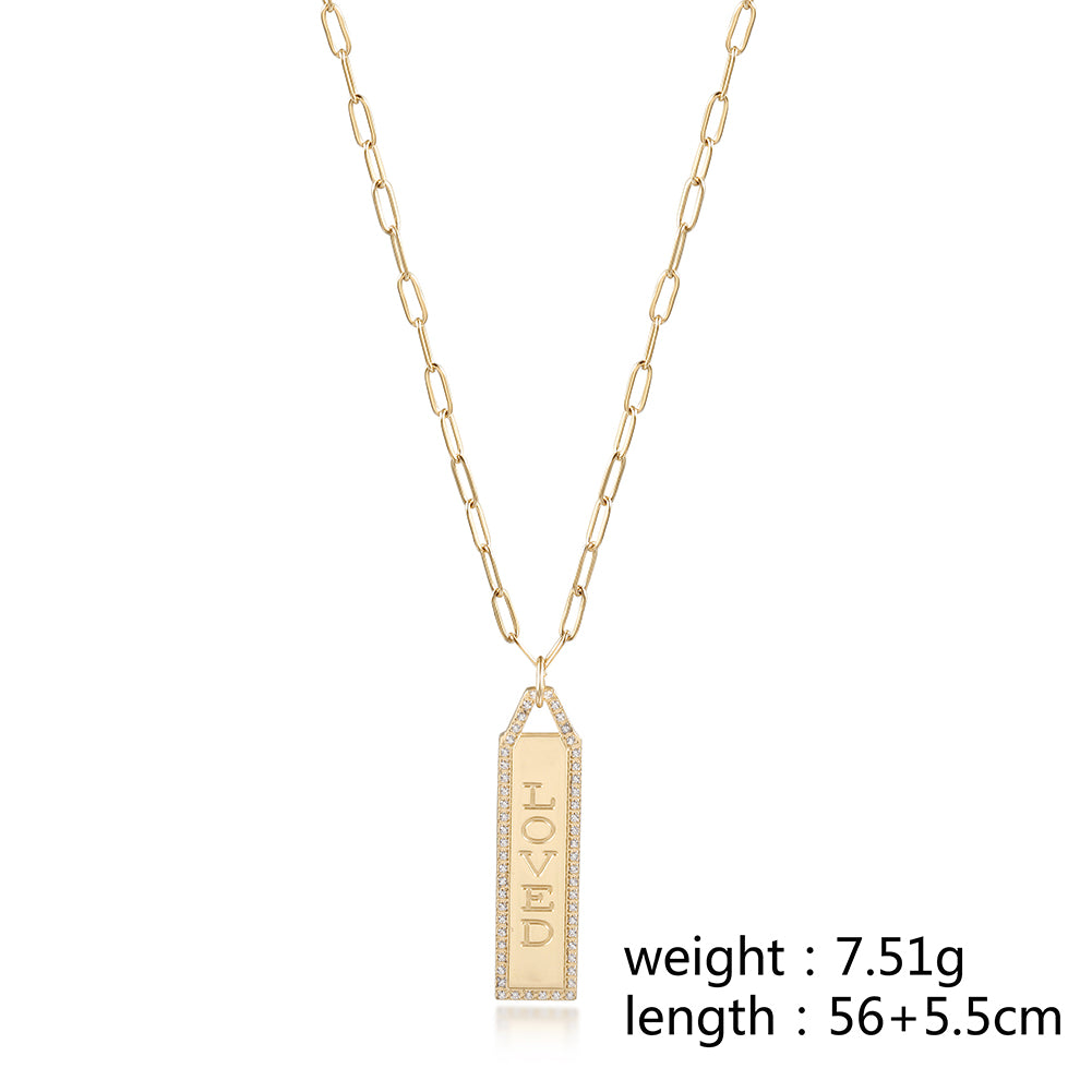 Letter pendant necklace-NSSN787STGCZD-24
