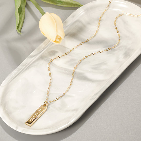 Letter pendant necklace-NSSN787STGCZD-24