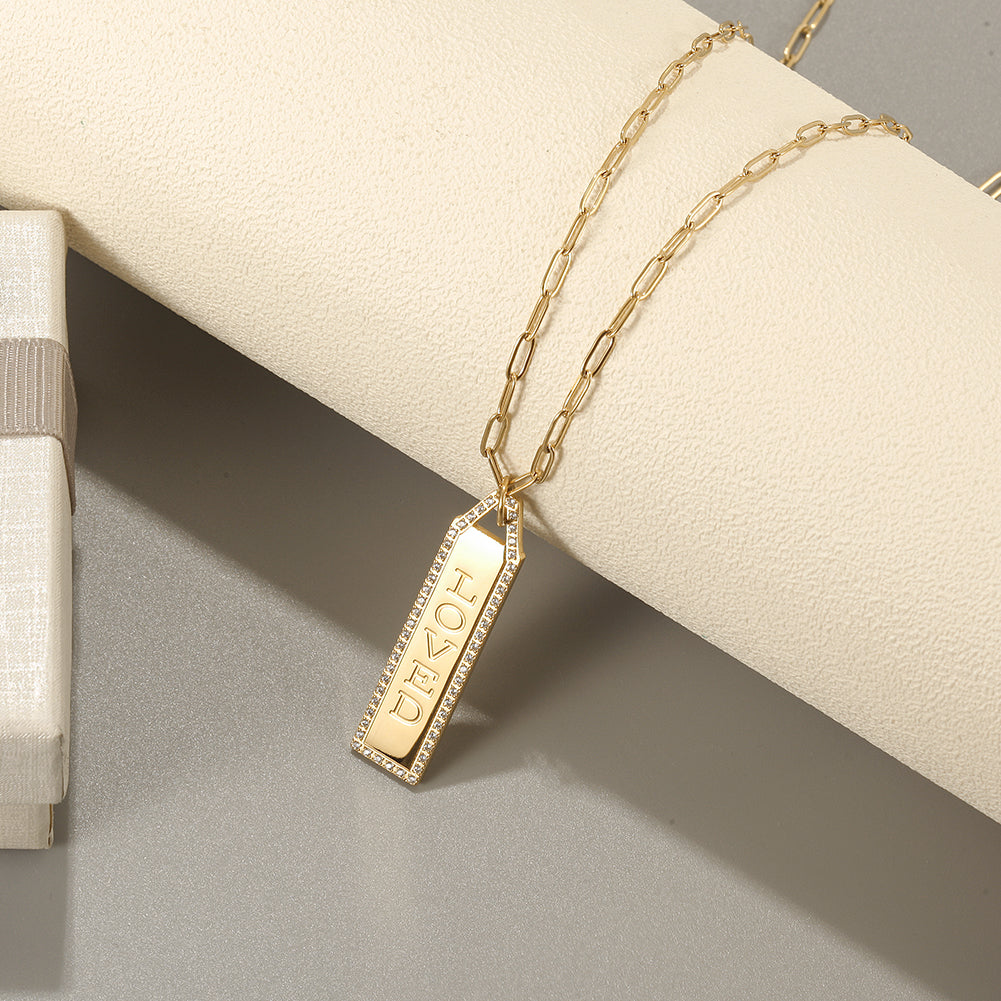 Letter pendant necklace-NSSN787STGCZD-24