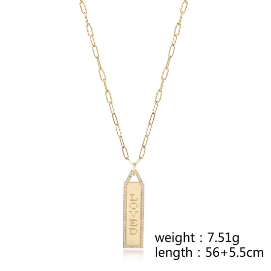 Letter pendant necklace-NSSN787STGCZD-24