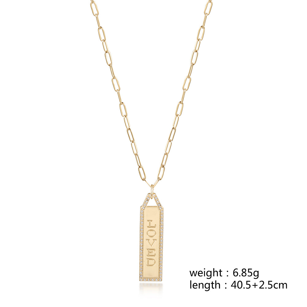 Letter pendant necklace-NSSN787STGCZD