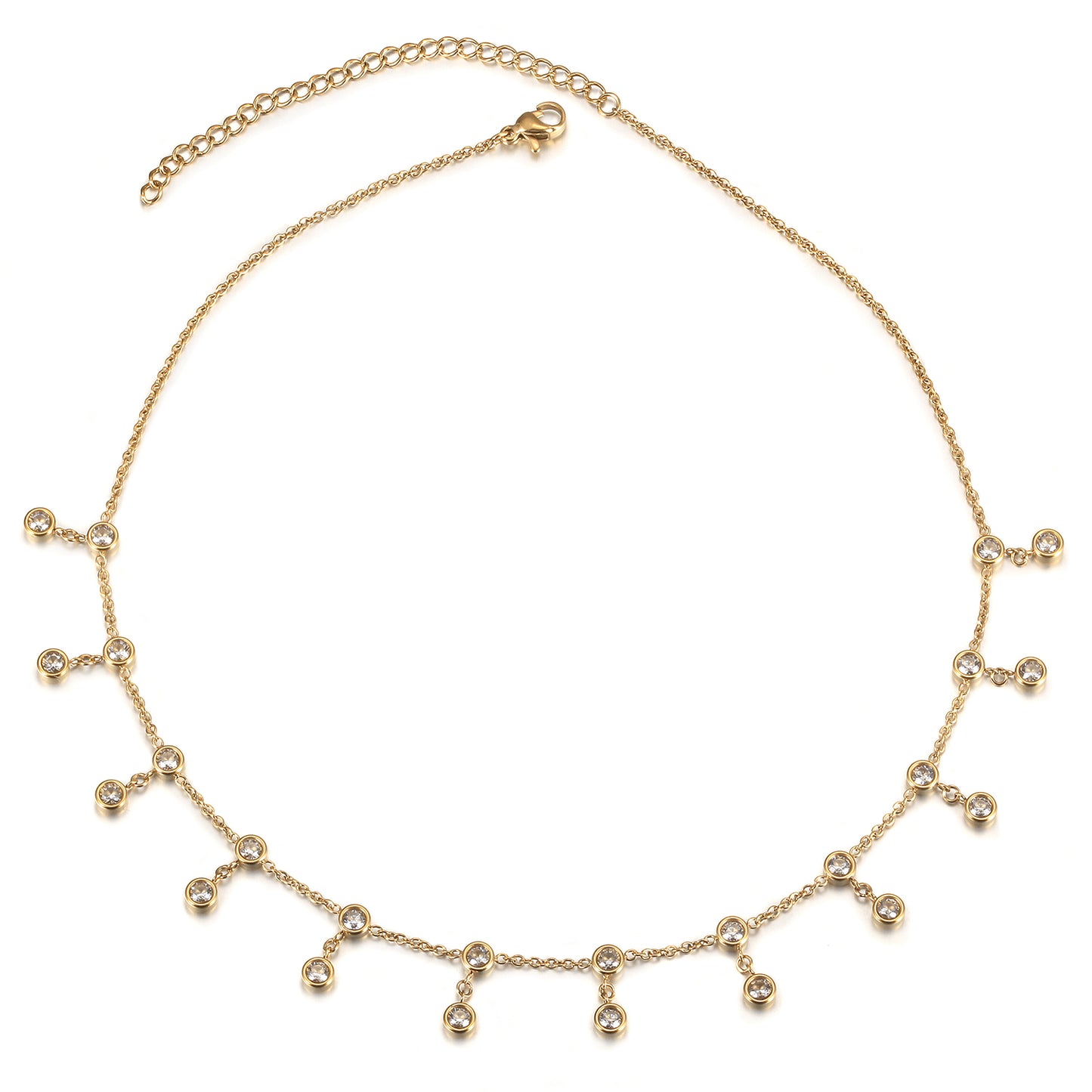 Zircon pendant necklace-NSSN790STGCZD