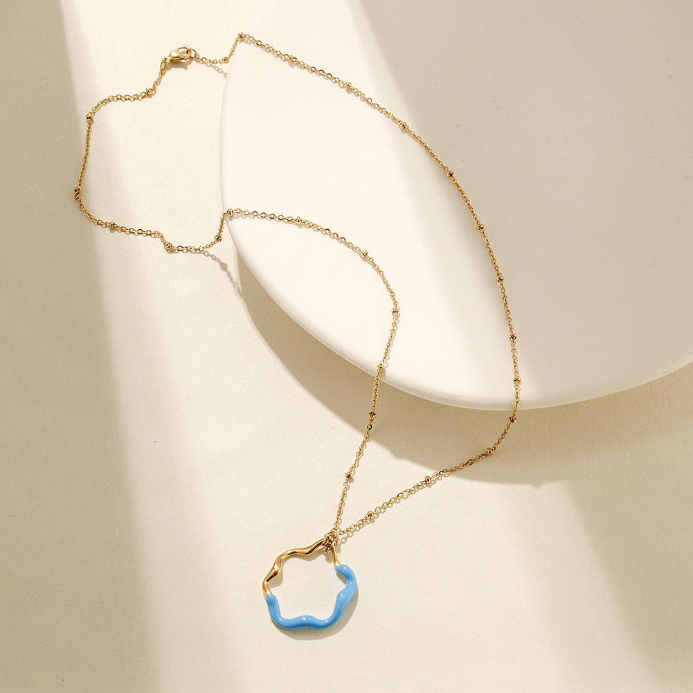 Creative colored pendant necklace-NSSN793ST