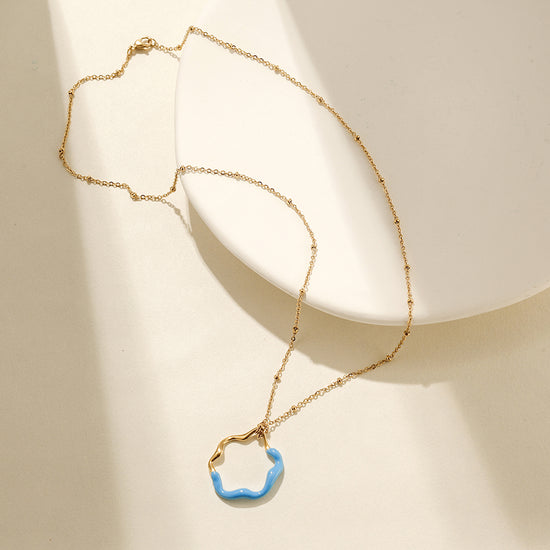 Creative colored pendant necklace-NSSN793ST