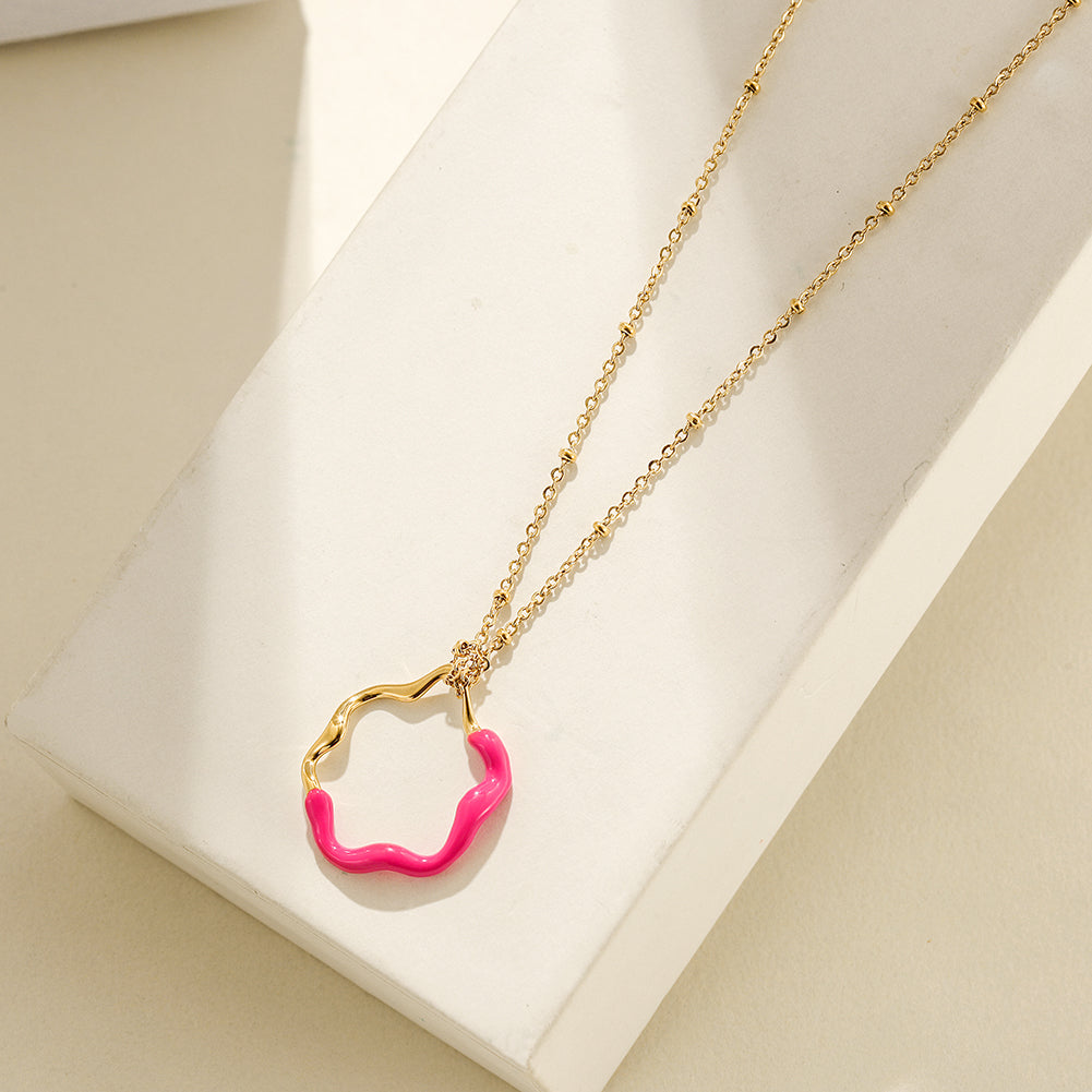 Creative colored pendant necklace-NSSN793ST