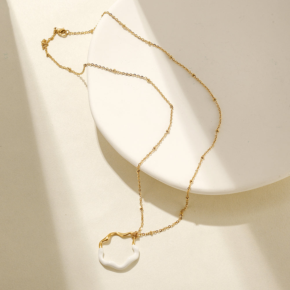 Creative colored pendant necklace-NSSN793ST
