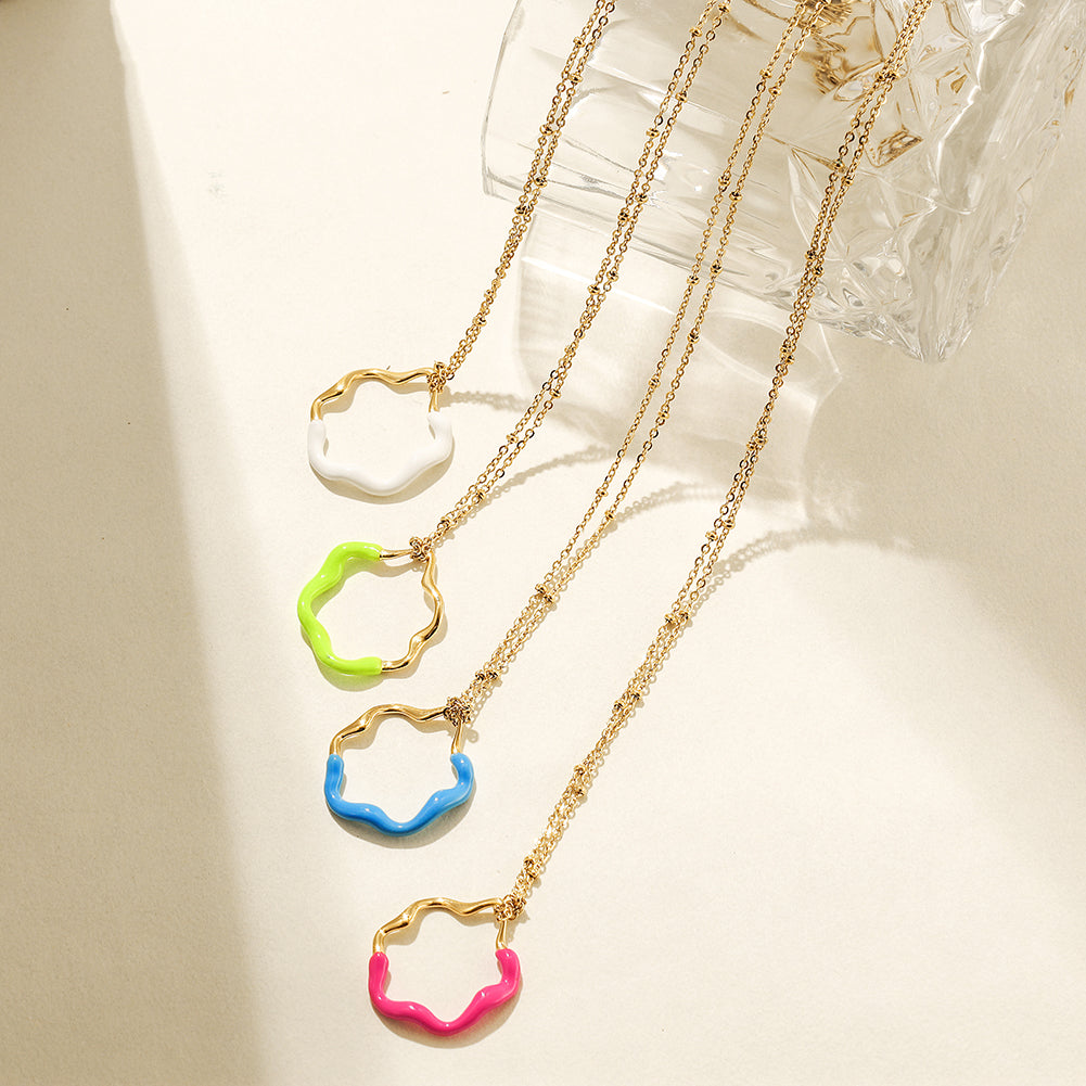 Creative colored pendant necklace-NSSN793ST