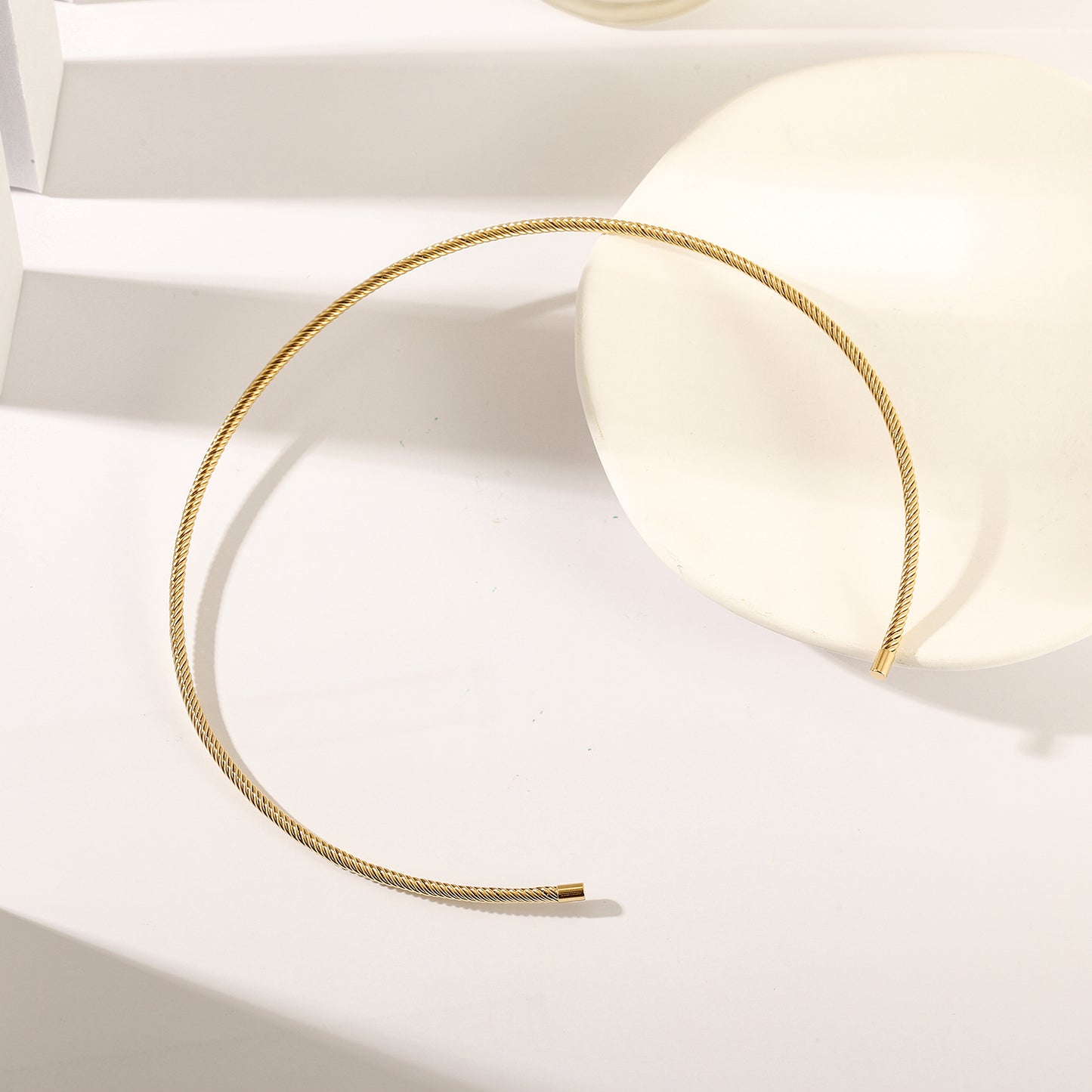 Simple cable necklace-NSSN795STGC