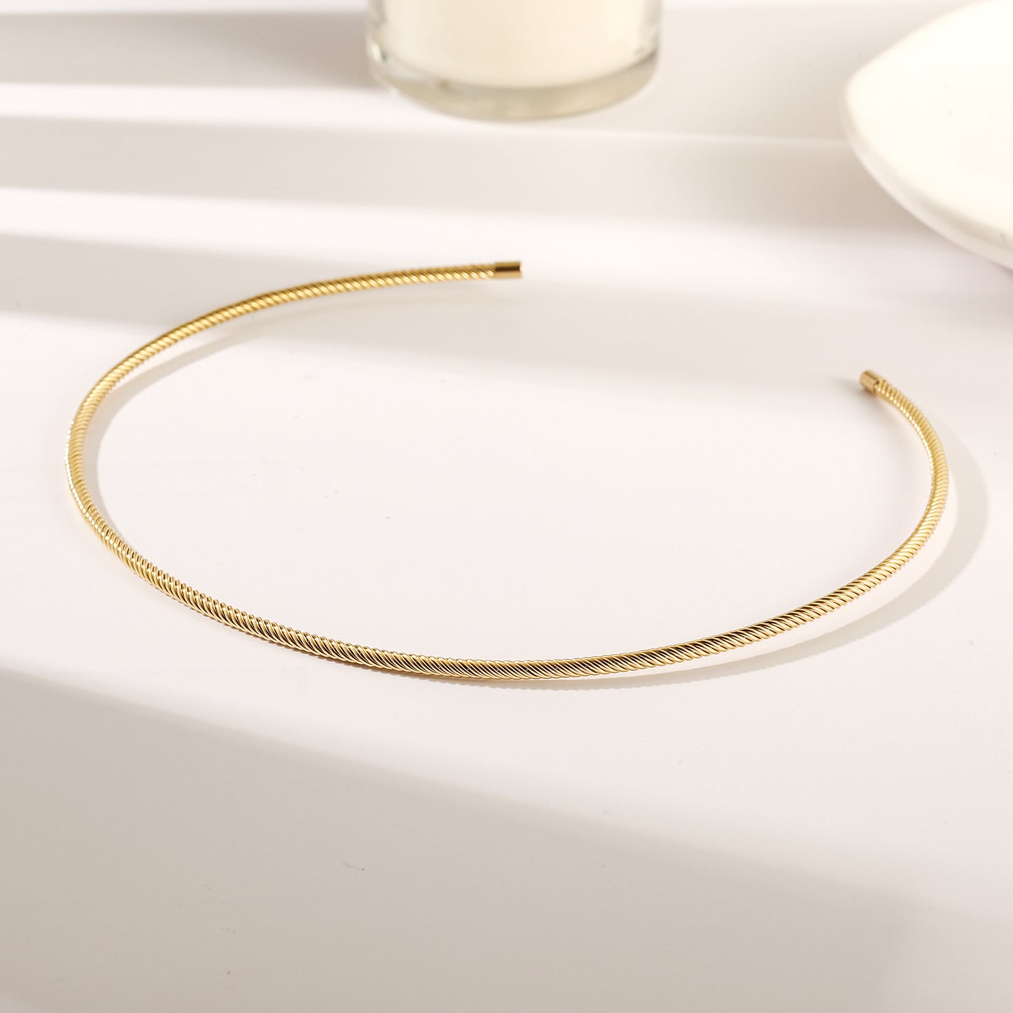 Simple cable necklace-NSSN795STGC