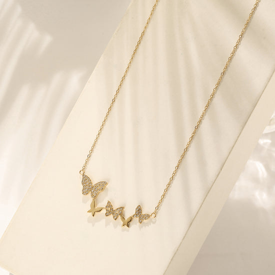Five butterfly necklaces-NSSN798STGCZD